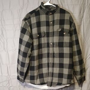 Red Head Black and Gray Plaid Shirt